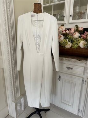 House of CB White Plunge Midi Dress